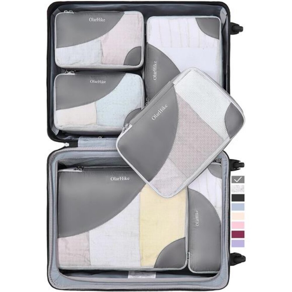 6 Set Packing Cubes for Travel, 4 Various Sizes (Large,Medium,Small,Slim)